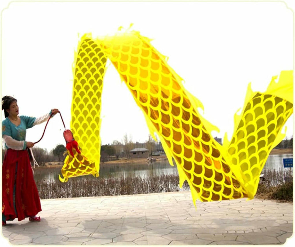 Chinese 3D Dragon Silk Dragon Dance Wu Long Ribbon Streamer Dragon and Lion Dance Props Outdoor Flinging Fitness Dragon Dance