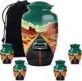 Green Car Large Memorial Urn for Human Ashes Adult - Funeral Cremation Ash Holder for Burial - Car Memorial Decorative Urns for Ashes Men & Female Keepsake, Set of 5-10 Inch, 3 Inch