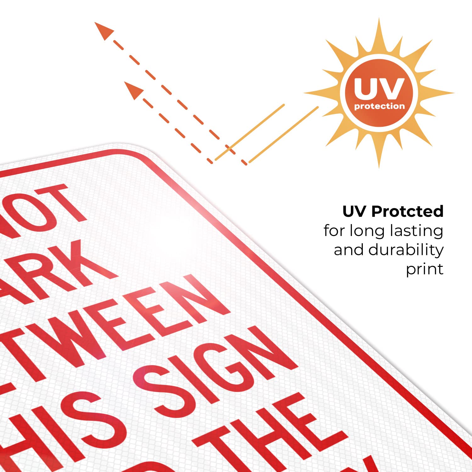 Do Not Park Between This Sign and The Mailbox Sign, 18x24 Inches, 3M EGP Reflective with Post & Cast Iron Base Stand Set Made in USA by Sigo Signs