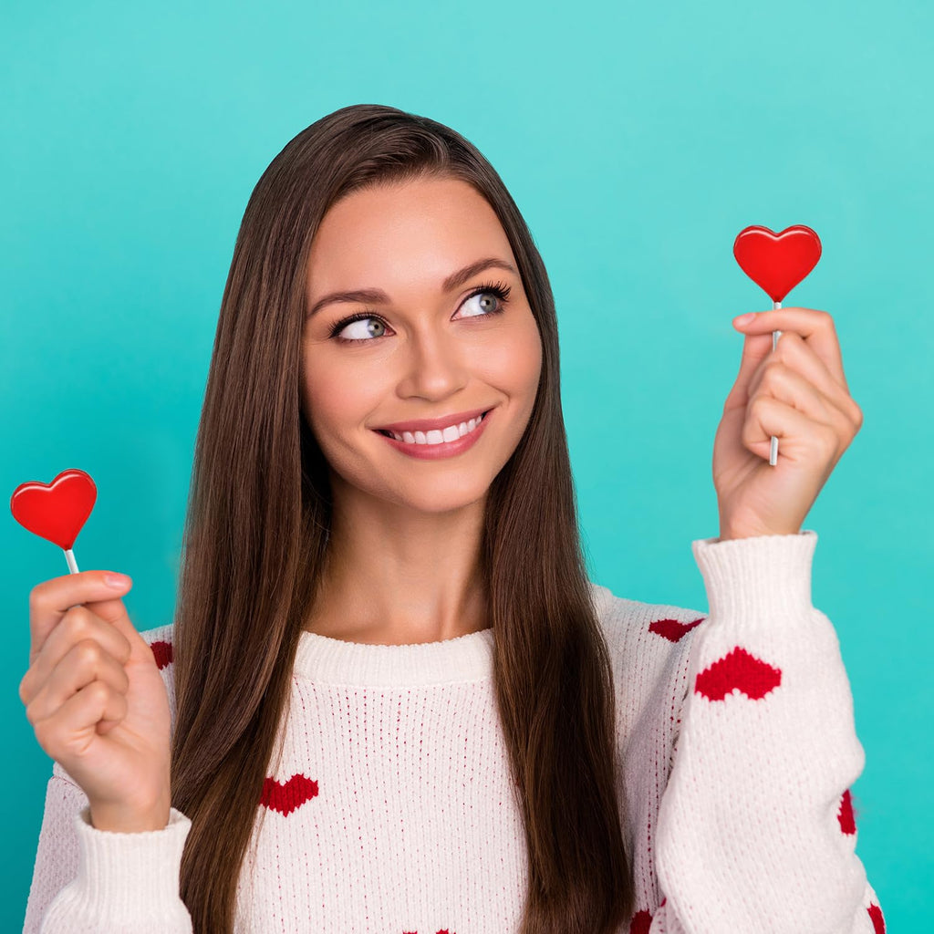Fruidles Valentines Day Lollipops Mini Red Heart Shaped Strawberry Flavored Lollipop, Individually Wrapped, 5g Lollipops (2400 Lollipops)