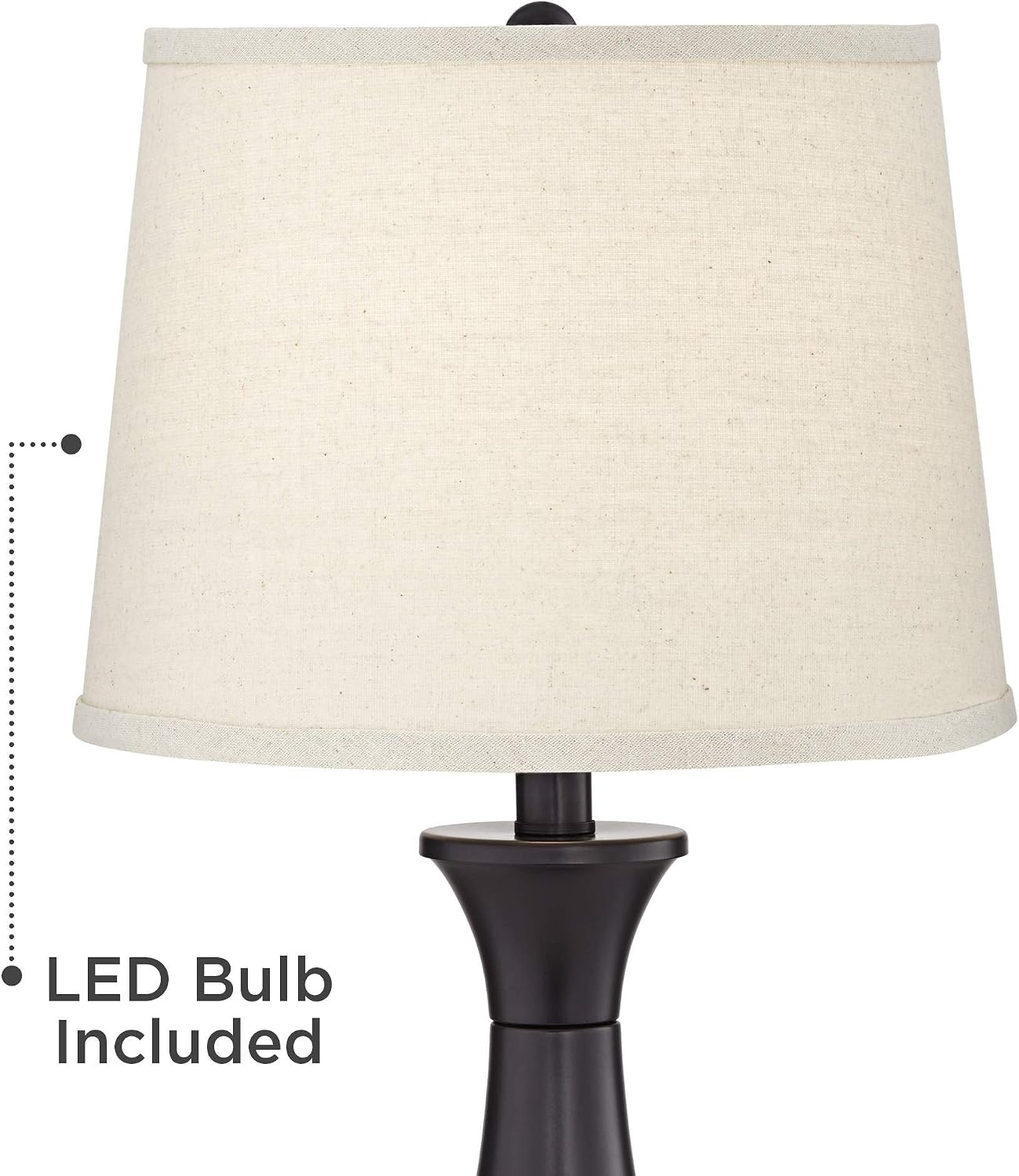 Regency Hill Traditional 25' High Set of 2 Hotel Style Touch Table Lamps with USB Ports A+C Charging LED Bronze Oatmeal Drum Shade for Living Room Bedroom House Bedside Nightstand Home Office