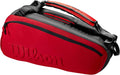 Wilson Clash V2 Super Tour Tennis Racket Bag - Red/Black, Holds up to 6 Rackets