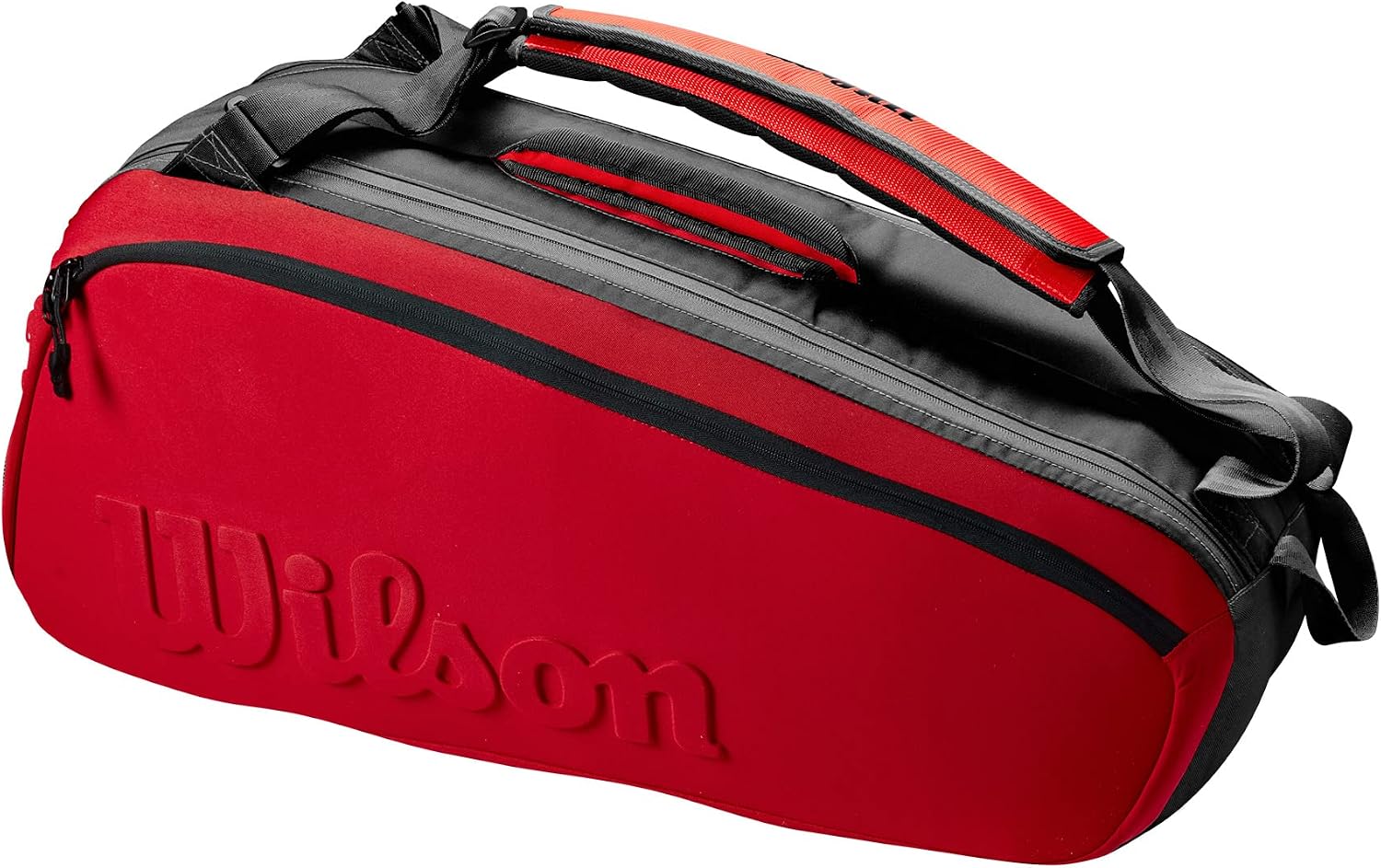 Wilson Clash V2 Super Tour Tennis Racket Bag - Red/Black, Holds up to 6 Rackets