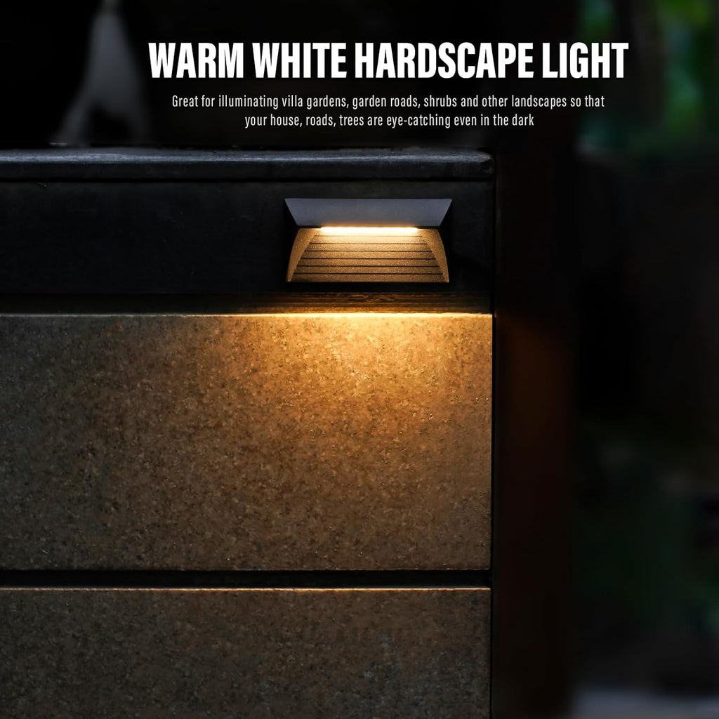 VENUS MANUFACTURING 2W Low Voltage Deck Lights LED Outdoor Stair Lights 3000K 12V Wired Step Lighting, Die-cast Aluminum for Fence, Yard, Patio, and Pathway (12Pack)