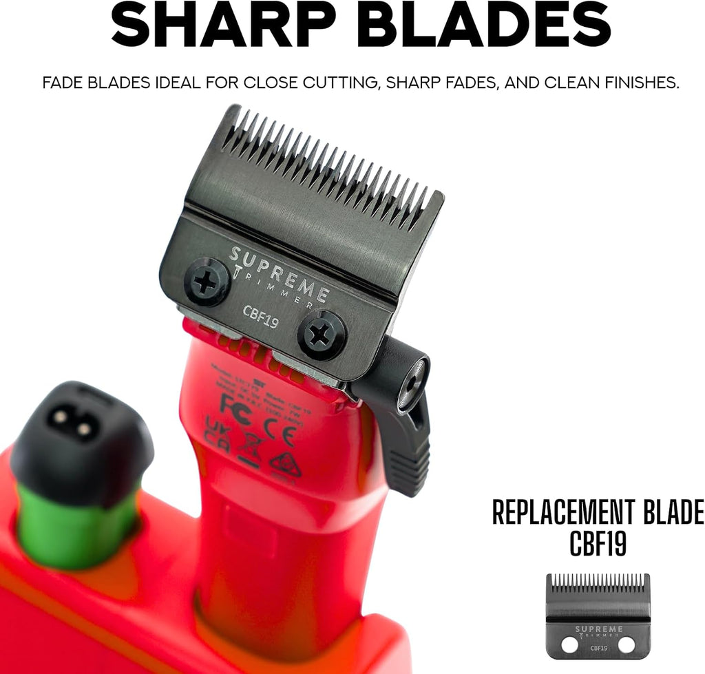 Supreme Trimmer Recharge Clipper - Professional Hair Clipper with 2 Removable Batteries, Brushless Motor, Smart Charge Stand, USB-C Charge & DLC Blades Barbers | STC779