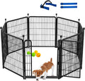 Garden Fencing 40 inch High, Dog Fence Outdoor for Yard, 21' Wide Low Threshold Gate, Fencing for Garden Beds, Garden Fence Border,Animal Barrier Fences, 8 Panels Total 17.7 Ft(L)