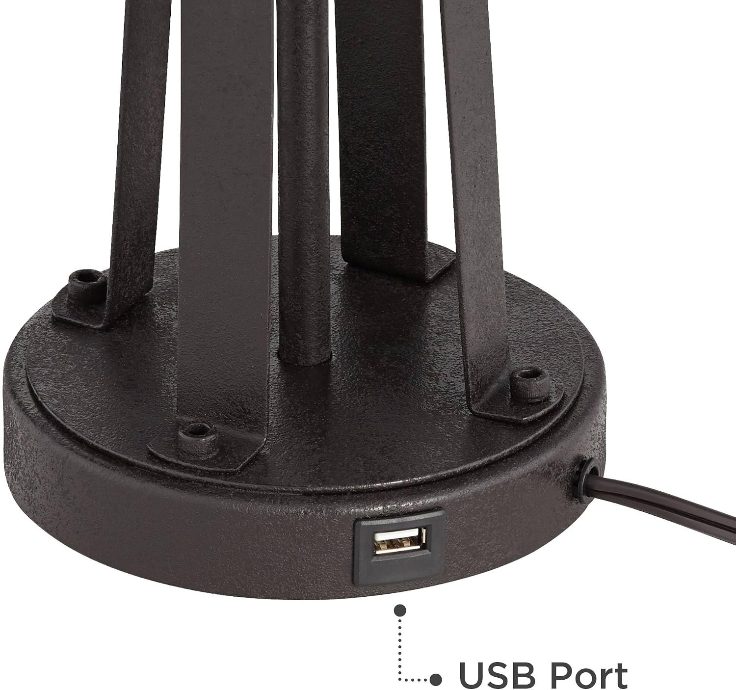 Possini Euro Design Modern Table Lamps 25 1/2' Tall Set of 2 with USB Charging Port Dark Bronze Metal Red Faux Silk Drum Shade for Bedroom Living Room House Desk Bedside Nightstand Office Family