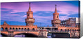 Magical Berlin Sky Poster European Bridge Twilight Decor German Brick Architecture Wall Art Romantic Berlin Bridge Canvas Vintage Medieval Print Living Room Apartment Picture 20x40inch Framed