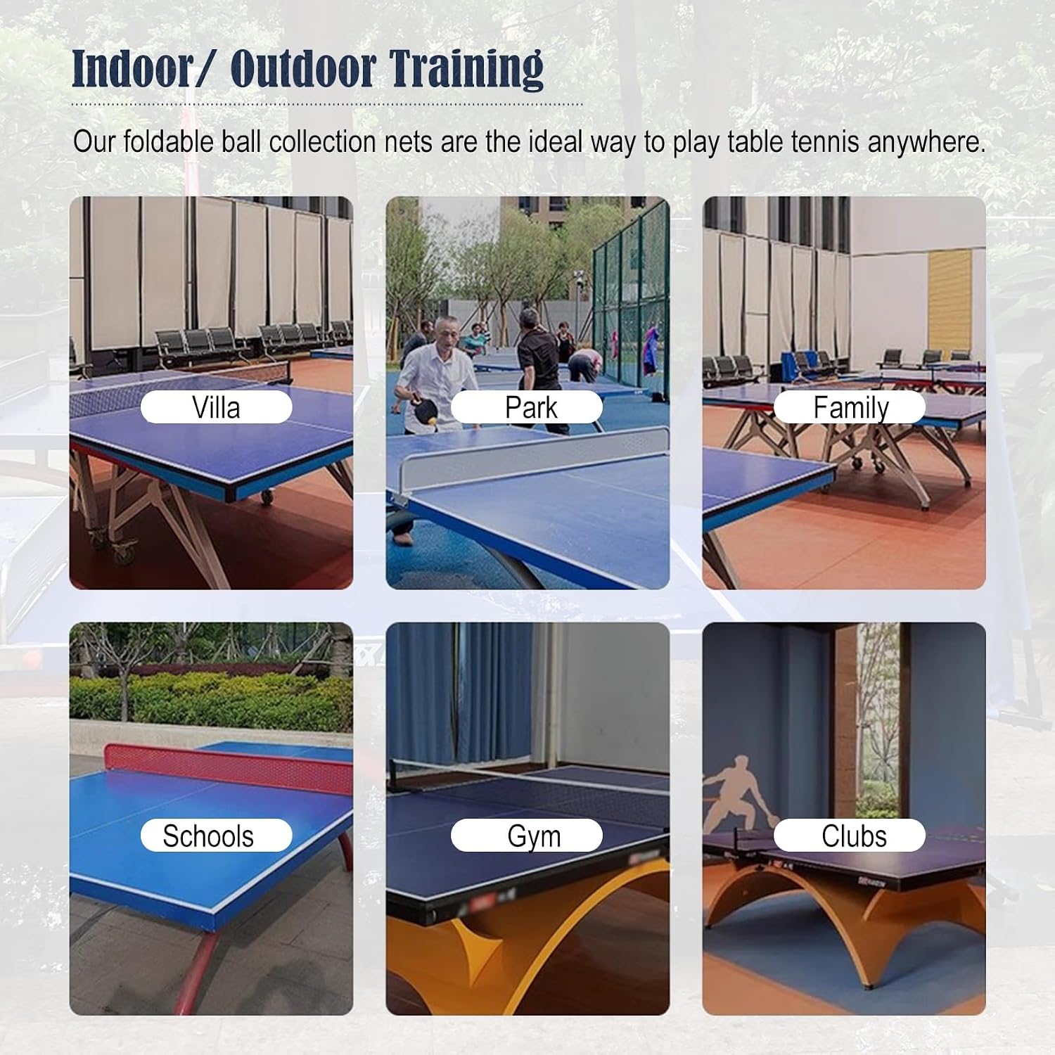 ERRULAN Large Ping Pong Practice Net with Wheels, Foldable Table Tennis Ball Catch Net Equipments for Adults & Kids, Indoor Outdoor Teen Activities - Multi-Ball Training(1.7m/66.9 in/5.58 ft)