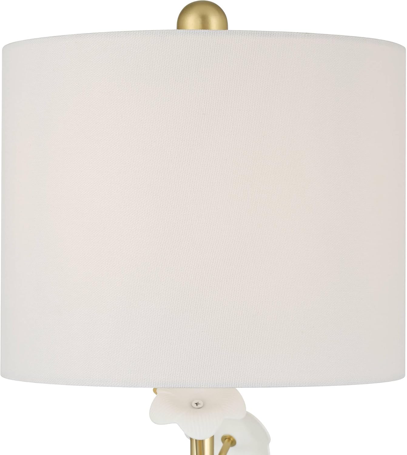 360 Lighting Descanso 21' H Gold and White Flower Table Lamp Set of 2 with Dimmer