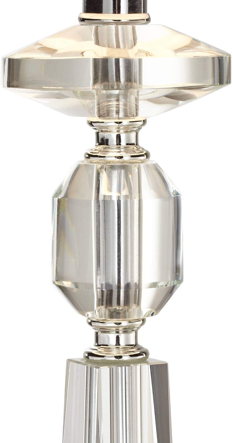 Vienna Full Spectrum Aline 26 1/2' Tall Traditional Table Lamp Clear Crystal Single Gray Shade Living Room Bedroom Bedside Nightstand House Office Home Reading Kitchen Entryway Console Family