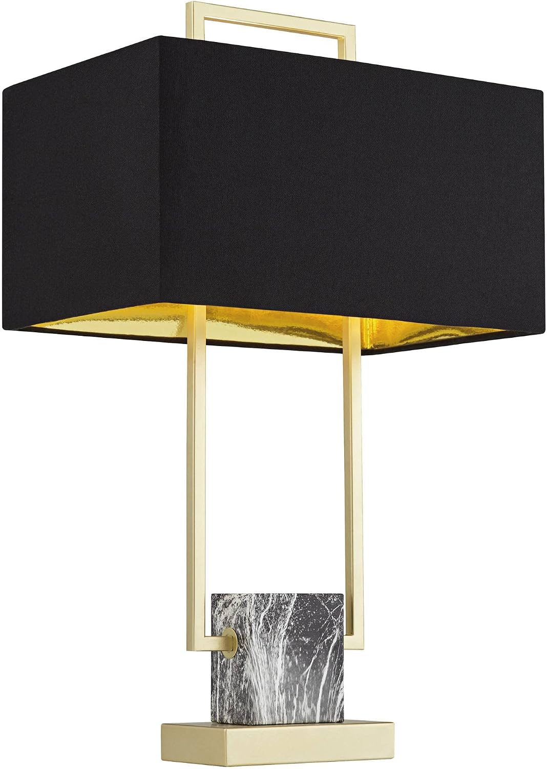 360 Lighting Carl 24 3/4' High Modern Table Lamps Set of 2 Gold Finish Metal Living Room Bedroom Bedside Nightstand House Office Home Reading Kitchen Entryway Console Family Black Shade