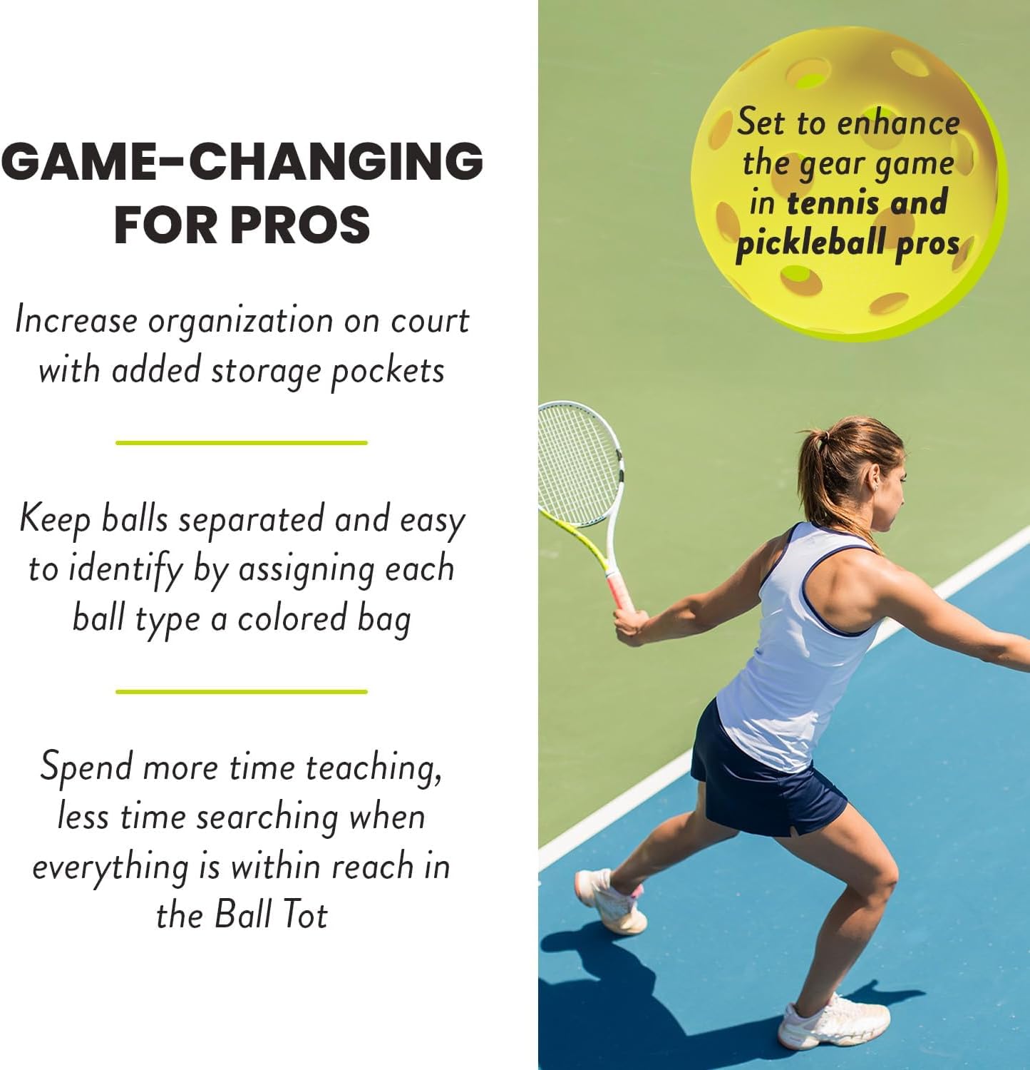 Racket Pets Ball Tote - Frame and Replacement Bag for Tennis and Pickleball Pro Teaching Cart