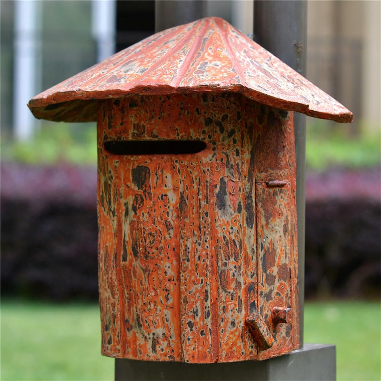 MELPHI Outdoor Wooden Mailbox, Refined Minimalist Mailbox, Mailboxes for Outside Wall Mount Large, Hanging Secure Post Box for Home & Business Use