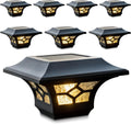 Classy Caps Kingston Solar Post Caps 8 Pack - Fits 2x2 2.5x2.5 3x3 Posts (Black)