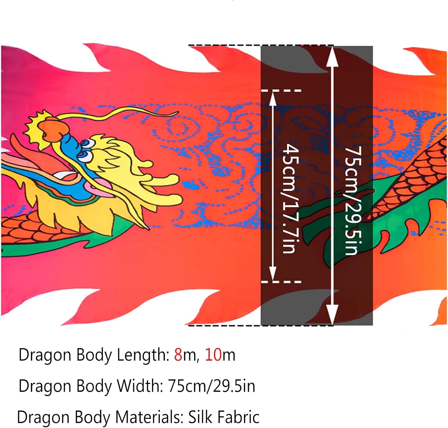 Flowy Ribbon - Blue Phoenix Tail Shape, Spinning Dragon Silk for Fitness Juggling and Games, Streamer with 400g/550g Dragon Head