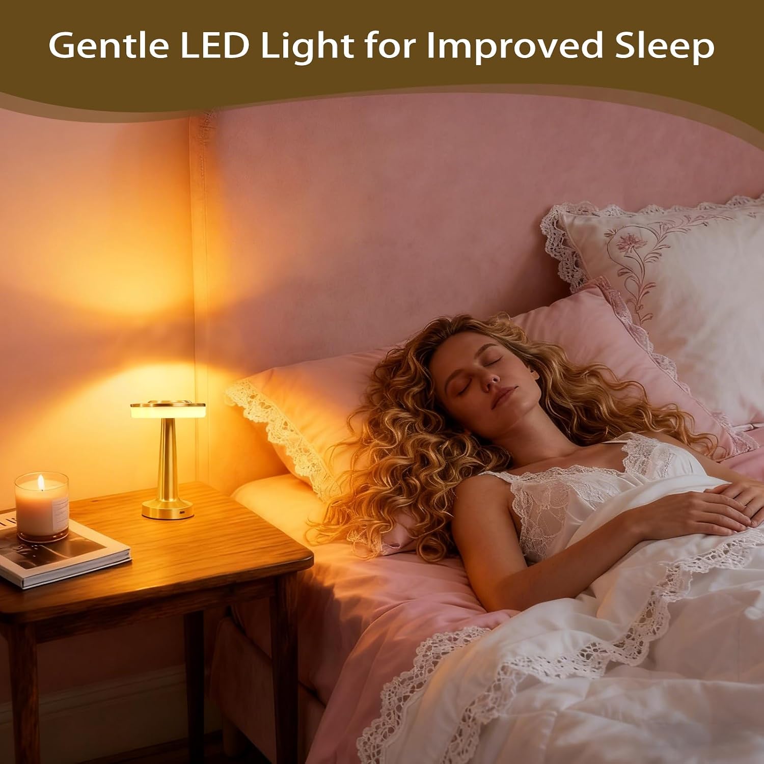 16 Pcs Gold Cordless Table Lamps with Touch Sensor Portable 3 Color Dimming up LED Table Lamp 15 Hours Rechargeable Battery Desk Light for Living Room Nursery Restaurant