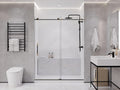 ANZZI Frameless Shower Door 76' x 60' Frameless Shower Door with Sliding - Matte Black and Brushed Gold - Madam Series
