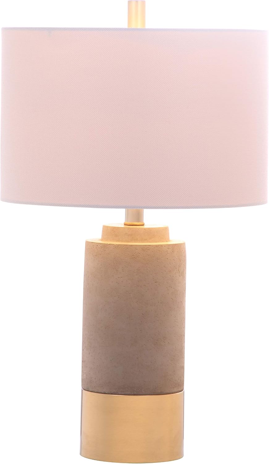 SAFAVIEH Lighting Collection – Set of 2 Modern Contemporary Farmhouse Grey Concrete & Gold 24-Inch Table Lamps for Bedroom, Living Room, Home Office, LED Bulbs Included (LIT4451A-SET2)