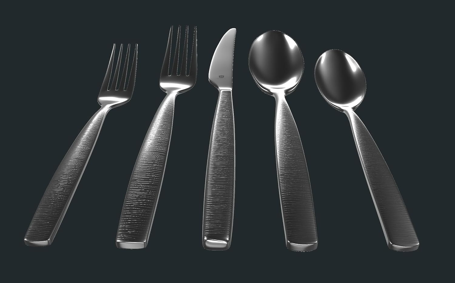 DANIALLI Engraved Silverware Set for 6 | 18/10 Stainless Steel Flatware with Mirror Finish and Engraved Handles | Heavy-Duty, Dishwasher Safe, Built to Last (30-Piece, Mezzano Engraved)