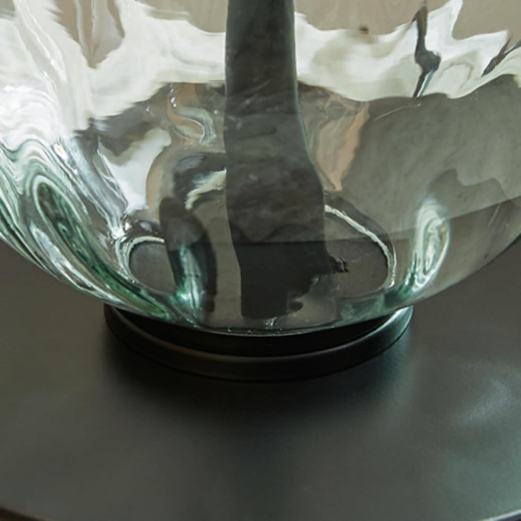 Signature Design by Ashley Airbal Modern 29.5' Glass and Metal Table Lamp, Set of 2, Black & Glass