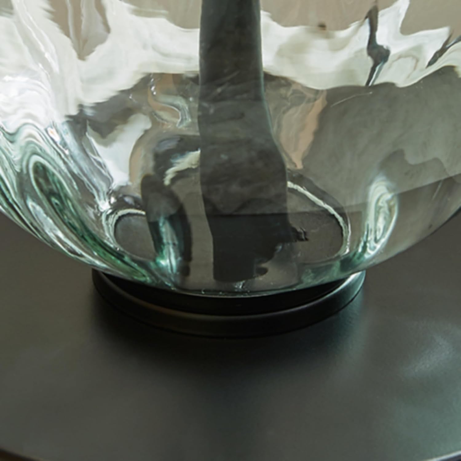 Signature Design by Ashley Airbal Modern 29.5' Glass and Metal Table Lamp, Set of 2, Black & Glass