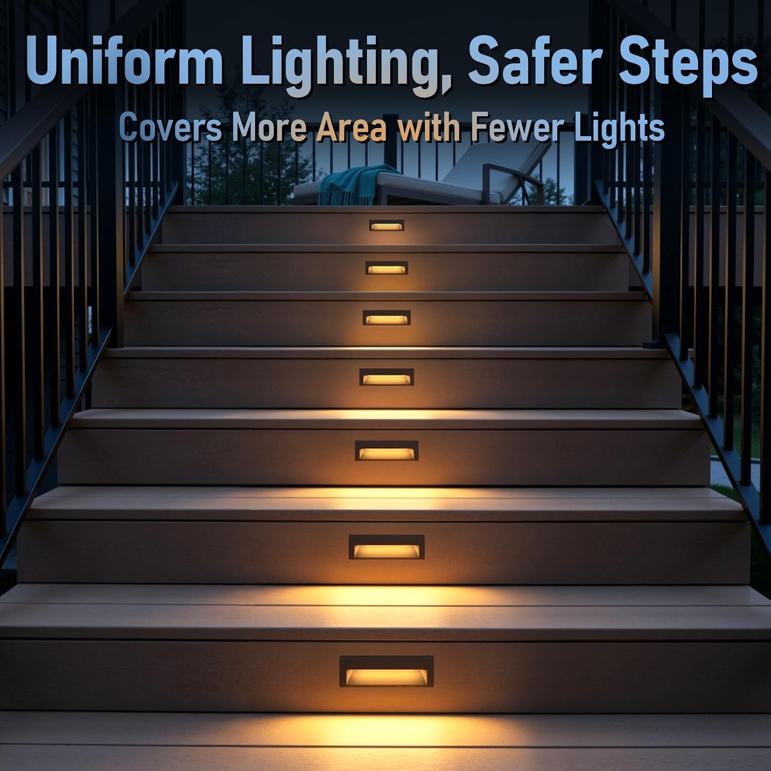 LEONLITE 12-Pack 10.6 Inch 5CCT LED Low Voltage Step Lights, 12–24V AC/DC 6W Surface Mount Ultra-Slim Landscape Stair Lights, IP65 Aluminum Outdoor Lighting for Decks, Hardscapes, Oil Rubbed Bronze