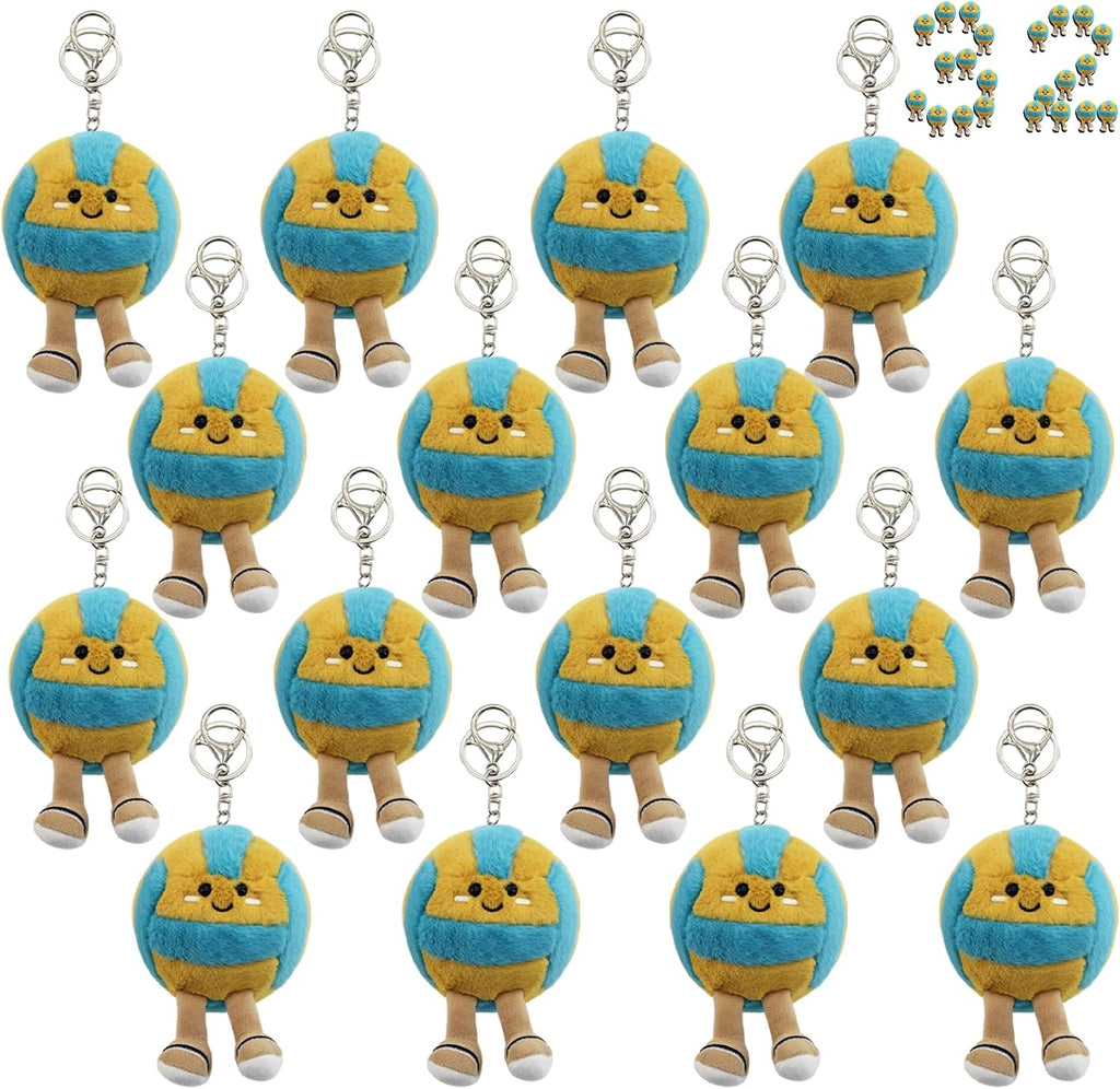 Cute Volleyball Smiley Plush Keychain Gift for Team,Soft Sport Stuffed Plush Pendant,Volleyball Players Party Favors