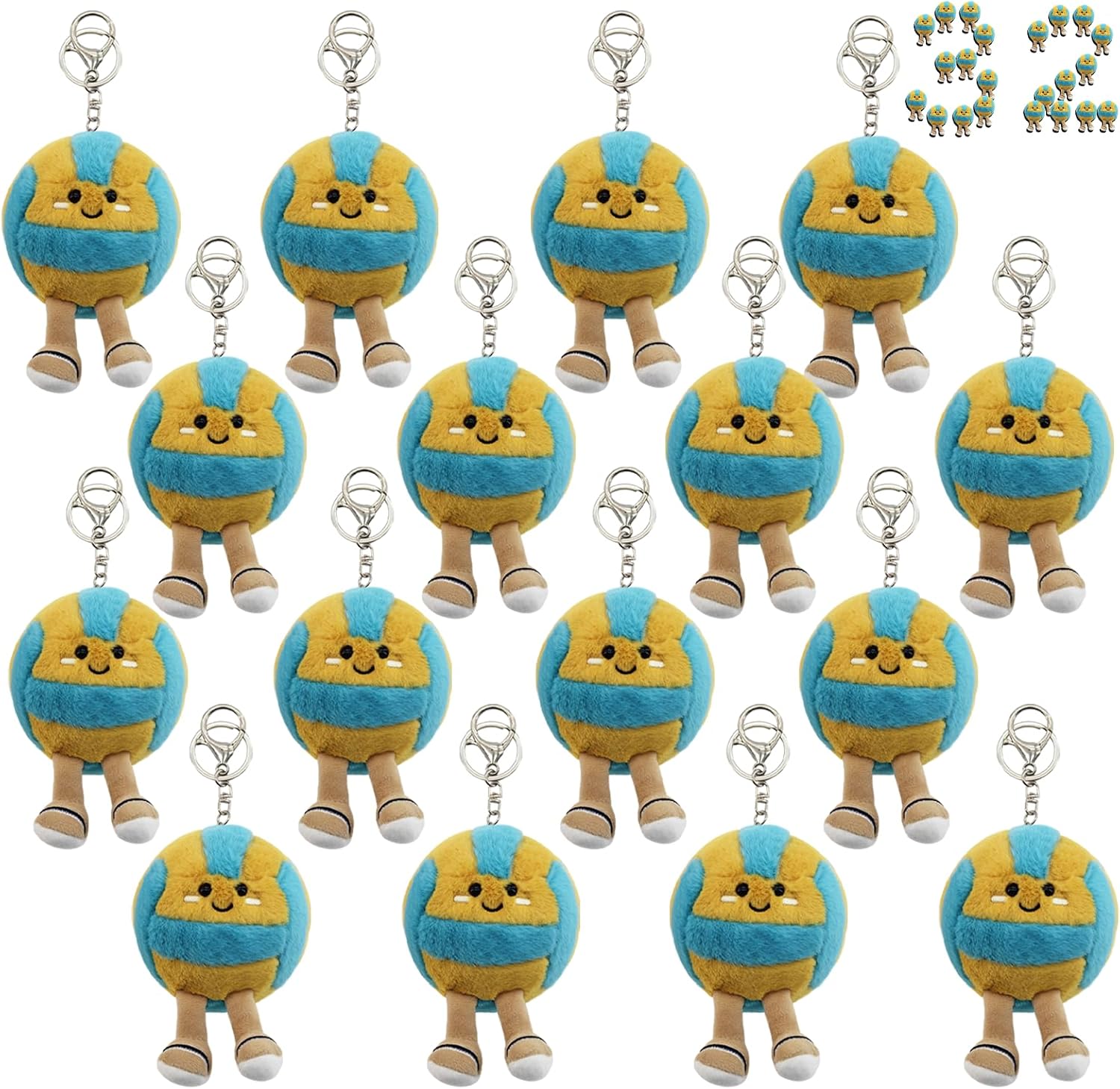 Cute Volleyball Smiley Plush Keychain Gift for Team,Soft Sport Stuffed Plush Pendant,Volleyball Players Party Favors