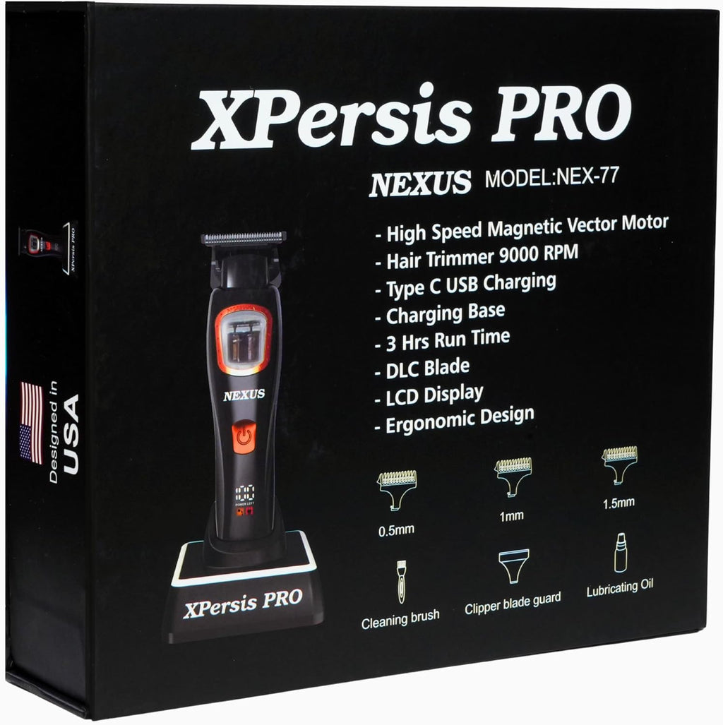 PRO Nexus Barber Hair Clipper and Trimmer for Men Vector Motor Dual Coil 9000 RPM Low Vibration