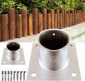 Fence Pole Floor Flange, Stainless Steel Base Flange, Heavy Solid Fence Post Concrete Mount, for Holding The Fence, Mailbox, Flag Round Posts (Color : Dia 105mm(4.1in), Size : 2 Pcs)