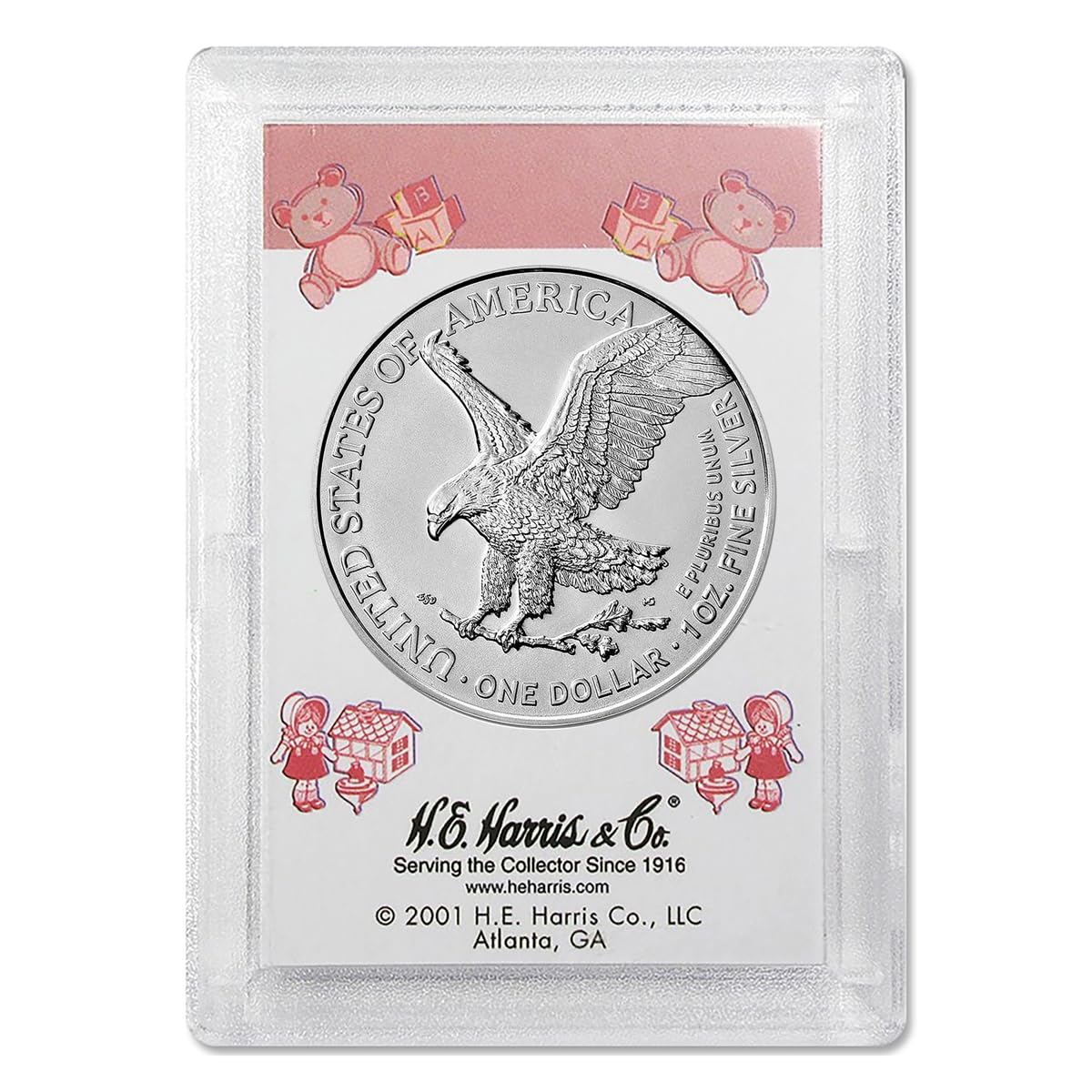 2025 American Silver Eagle in 'It's a Girl' Holder Smyrnacoin Dollar Uncirculated US Mint