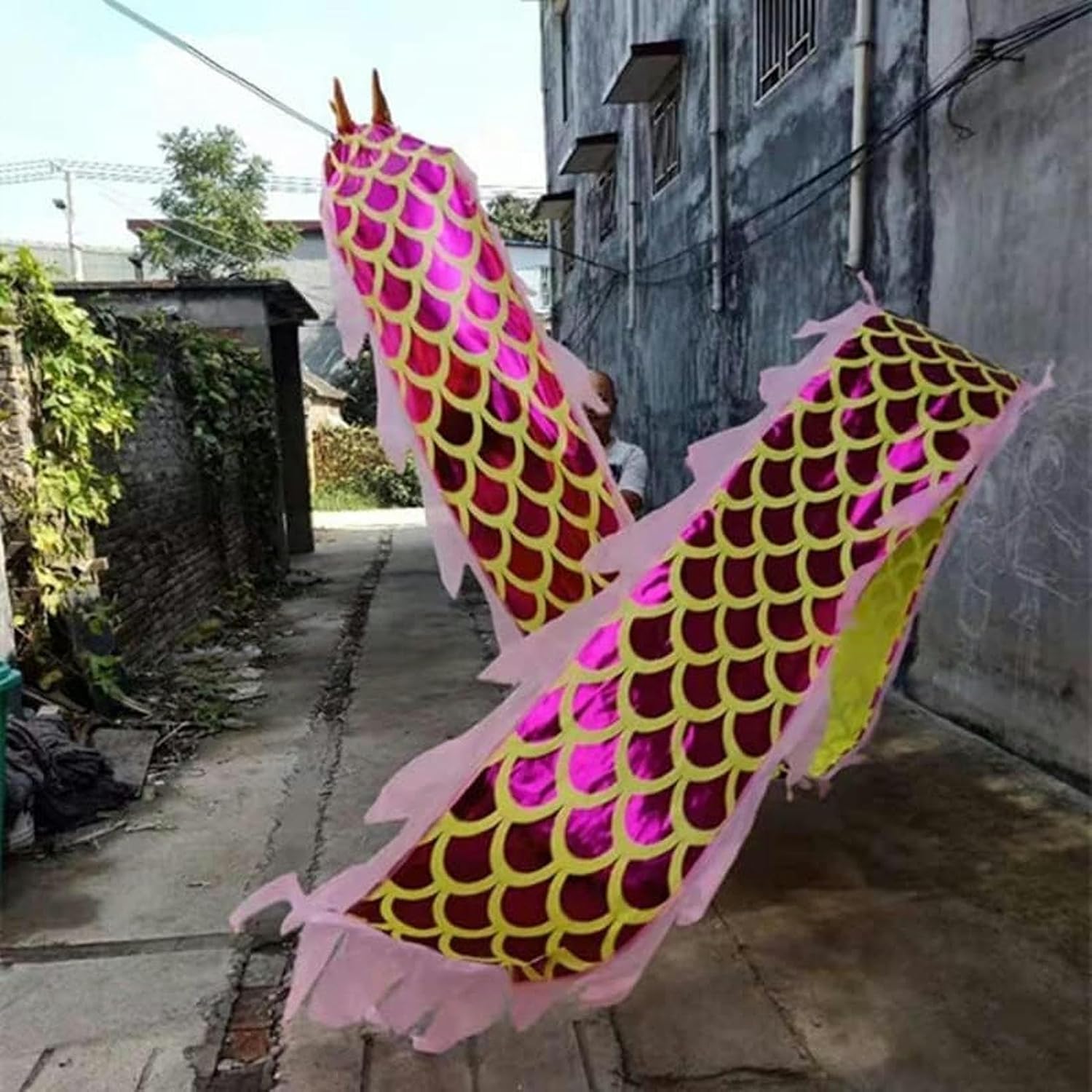 Chinese Dragon Dance 8m Dragon Ribbon Streamer 3D Colorful Dragon Silk Chinese New Year Performance Chinese Folk Dragon Dance Dance Dragon Props Interesting