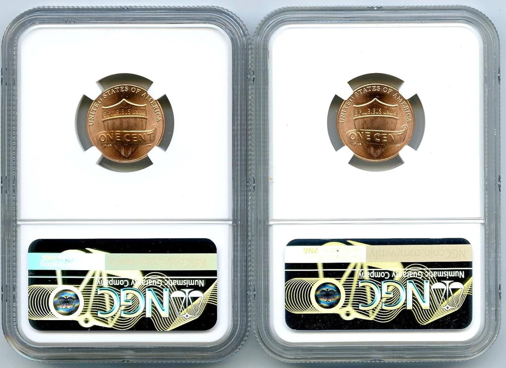 2025 P & D US Mint Lincoln Penny Union Shield 2-Coin Cent Set NGC MS66 RD Last Year of Issue Blue Label