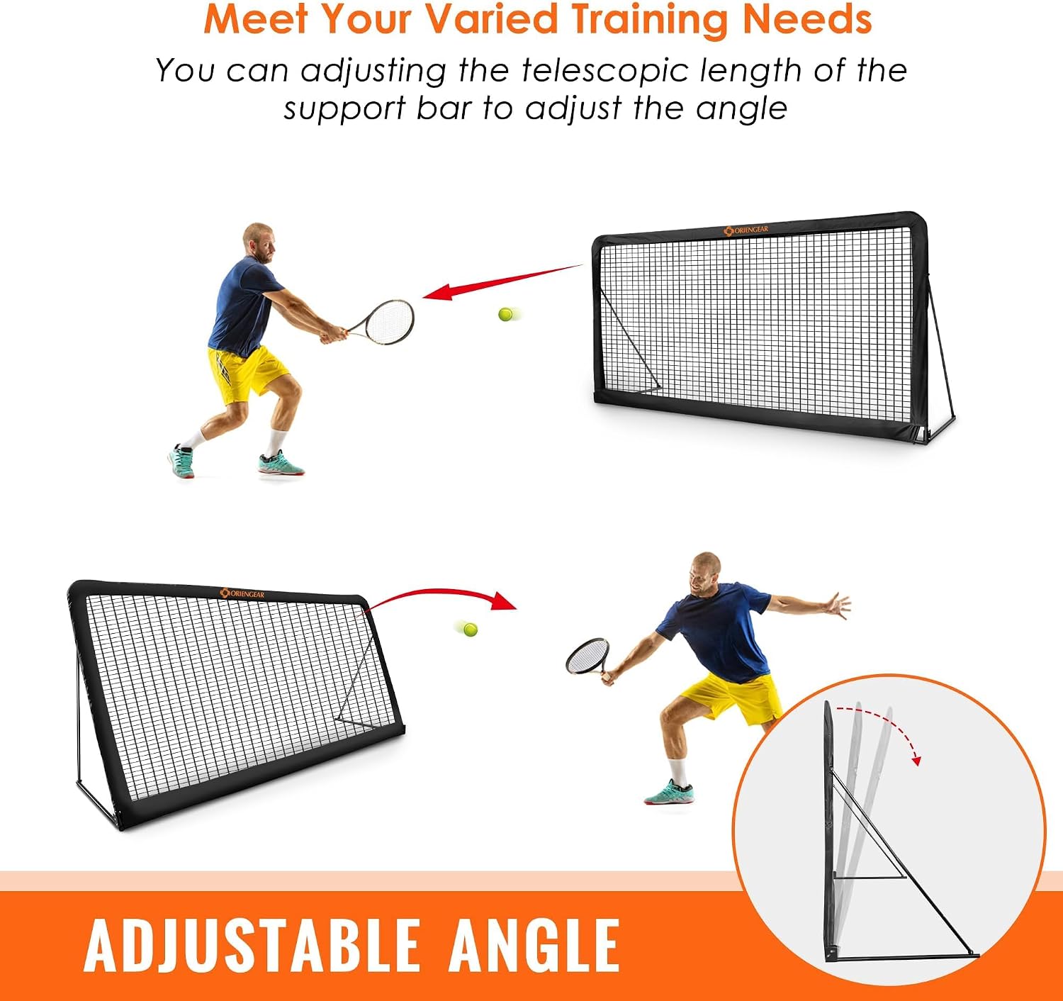 Tennis Rebound Practice Wall - 12ft x 6ft Rebounder Net for Tennis & Racquet Sports Ball & Pickleball, Training Tennises Backboard Net for Court Backyard and Indoor & Outdoor Training, Black