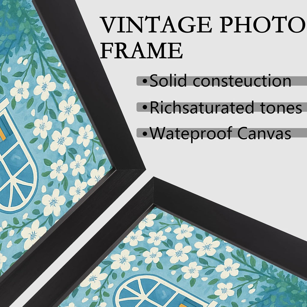 Black Framed Flat Vintage Public Library Illustration Poster Cool Street Est 2025 Canvas Wall Art Book-Filled Windows Prints Painting For Home Bedroom Dorm Wall Decor 24x36in Black Framed Flat