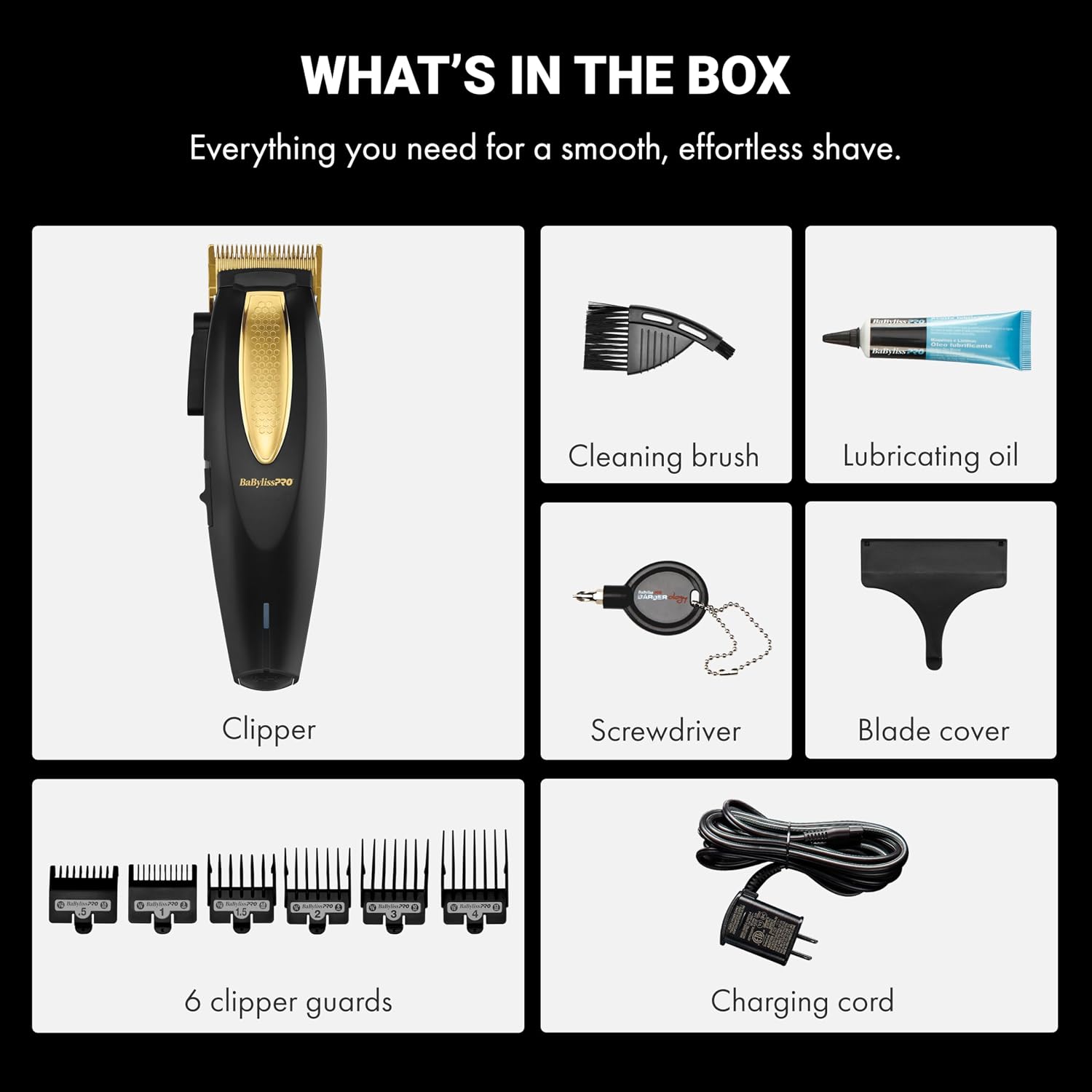 BaBylissPRO LithiumFX Cord/Cordless Lithium Ergonomic Hair Clippers for Men
