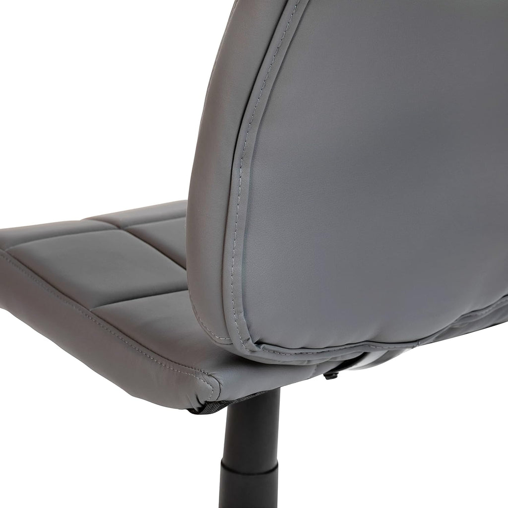 Flash Furniture Clayton Mid Back Swivel Task Chair - Gray Vinyl Upholstery - Tufted Back and 360° Swivel