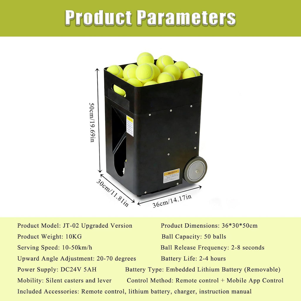 Multifunctional Smart Tennis Ball Machine and Tennis Ball Feeder, Coach Assistance Tool and Teen Training Partner, for Beginners, Advanced Players and Pro Camps