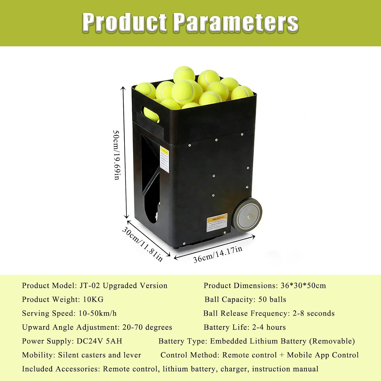 Multifunctional Smart Tennis Ball Machine and Tennis Ball Feeder, Coach Assistance Tool and Teen Training Partner, for Beginners, Advanced Players and Pro Camps