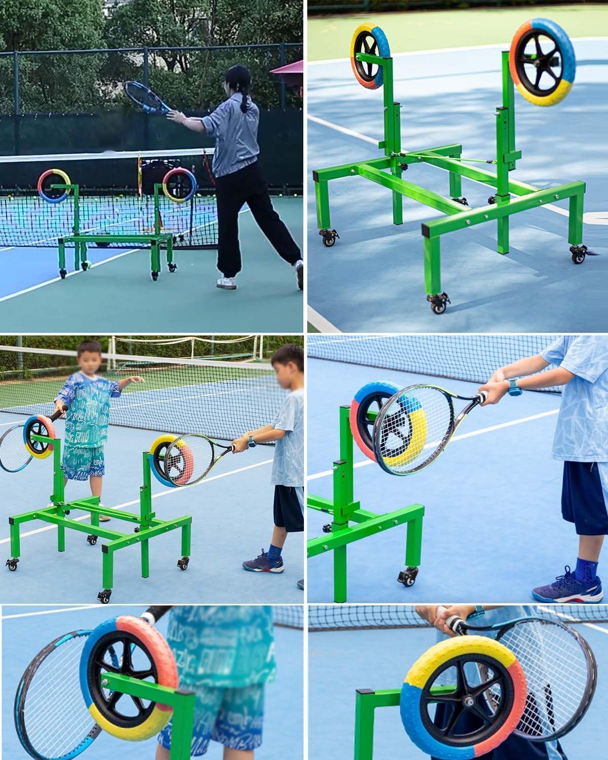 Rolling Tennis Trainer for Topspin Practice, Solo Tennis Training Equipment for Adult Kid, Adjustable Tennis Training Tool