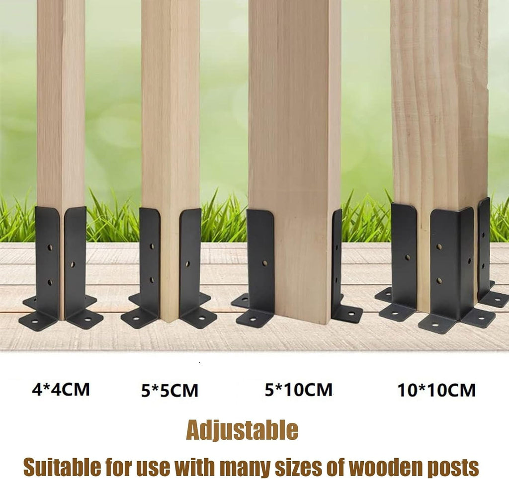 Heavy Duty Half Column Base with Installation Kit Adjustable Wood Fence Post Brackets, Wooden Mailbox Railing Stand Base(8pack)