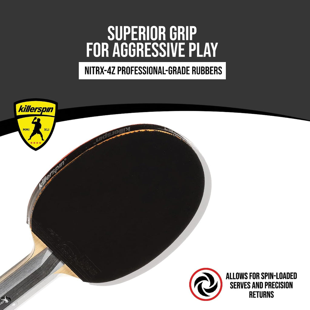 Killerspin Diamond TC Ping Pong Paddle, Advanced Table Tennis Paddle, Memory Book Paddle Case, Red/Black