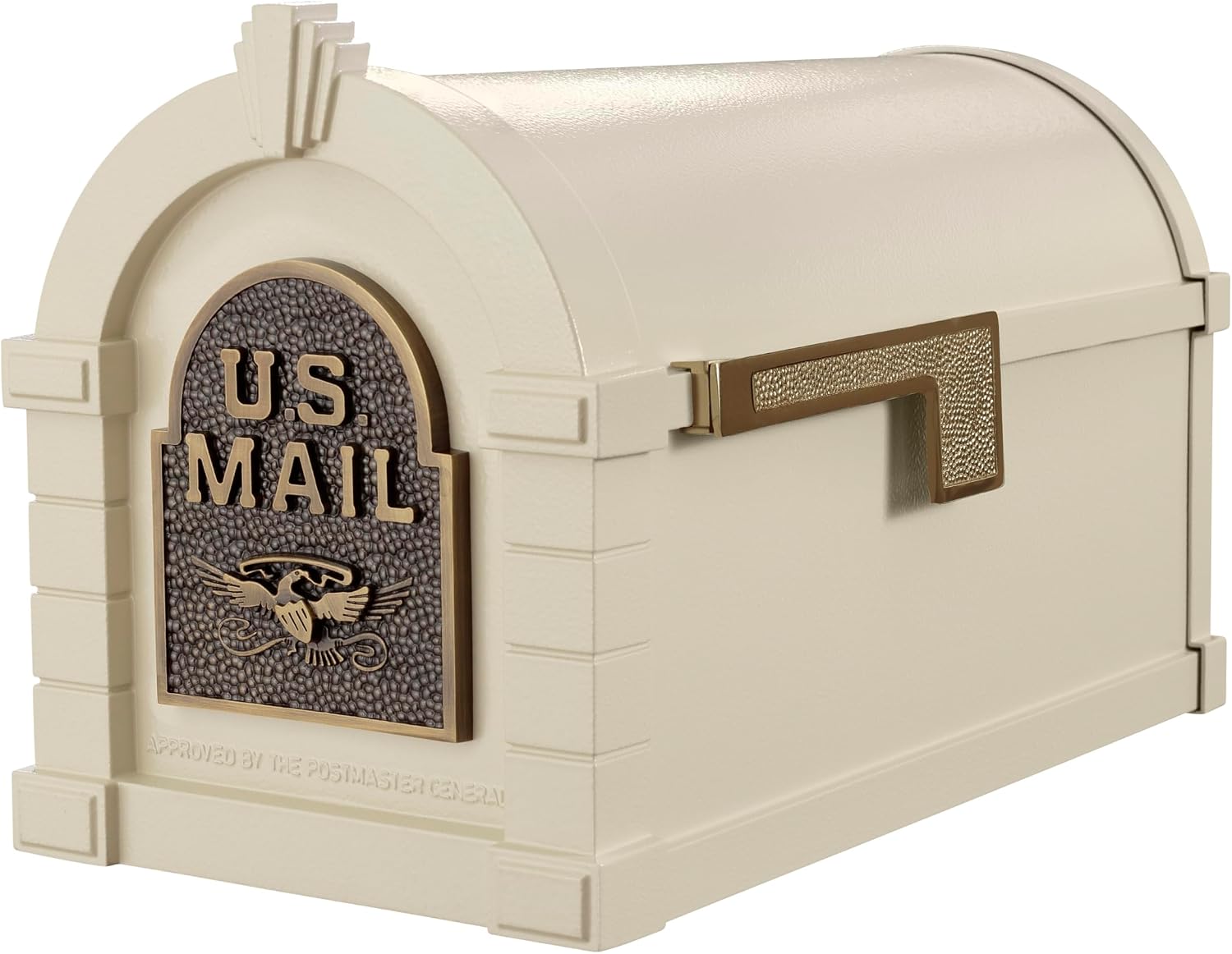 Gaines Keystone Series Mailbox - Almond with Antique Bronze Eagle