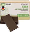 SimuLinen Brown Linen Feel Disposable Dinner Napkins - Cloth-Like Kosher Napkins for Weddings and Showers, Decorative 16'x16', Box of 300