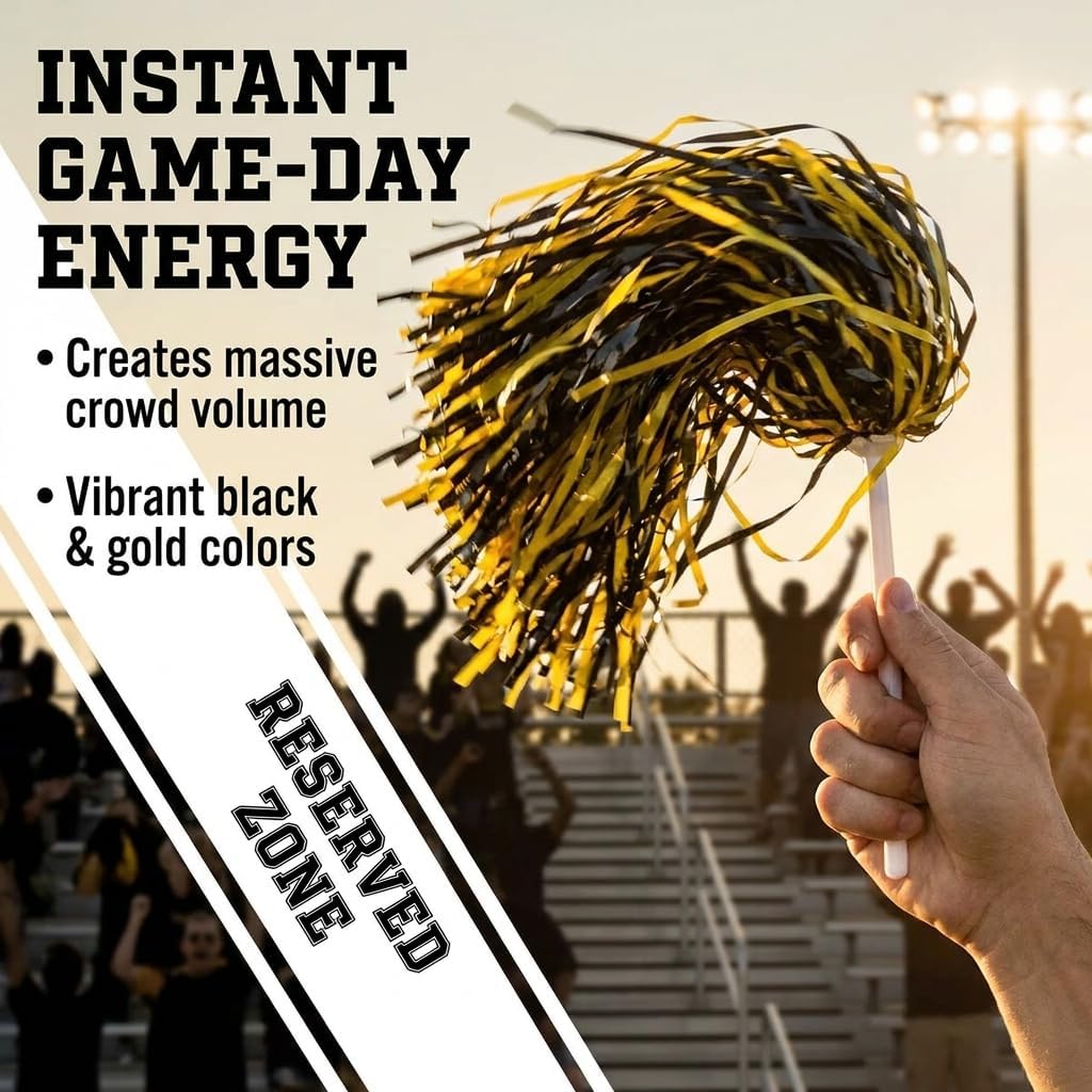 Anderson's Premium Two-Color School Spirit Shakers, Cheerleader Pom Poms, Sports Fan, Football, Basketball, Homecoming, Squad, Team, Party, Dance Club, Performance, Celebrations