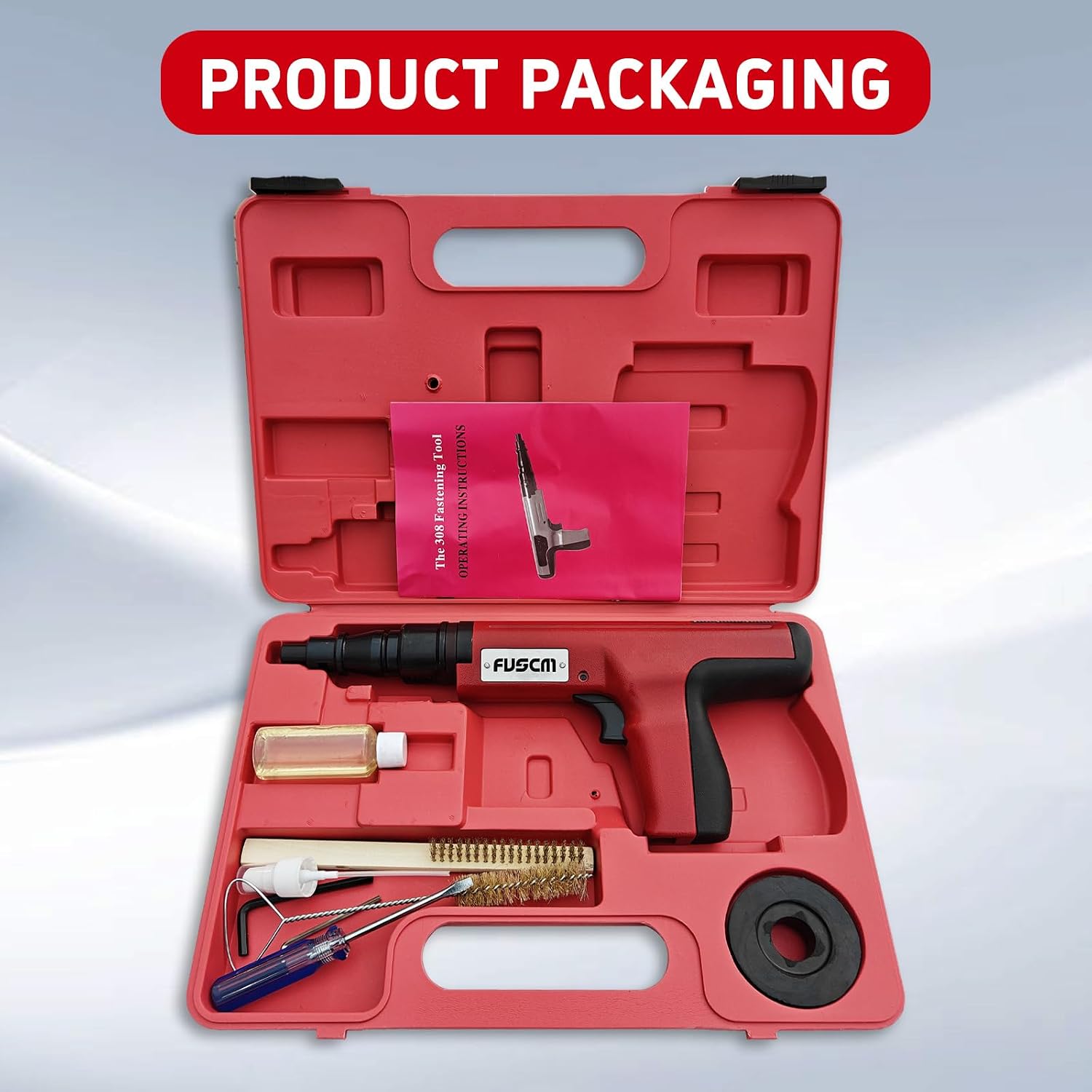 1-1/2' Fastener + .27 Cal Semi-Auto Powder Actuated Tool with power indicator