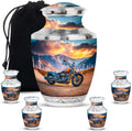 Small Motorcycle Urns for Human Ashes Keepsake - Blue Urns for Human Ashes Adult Female - Funeral Keepsake Urn for Male - Large Cremation Urn for Women (10' & 3', Pack of 5)