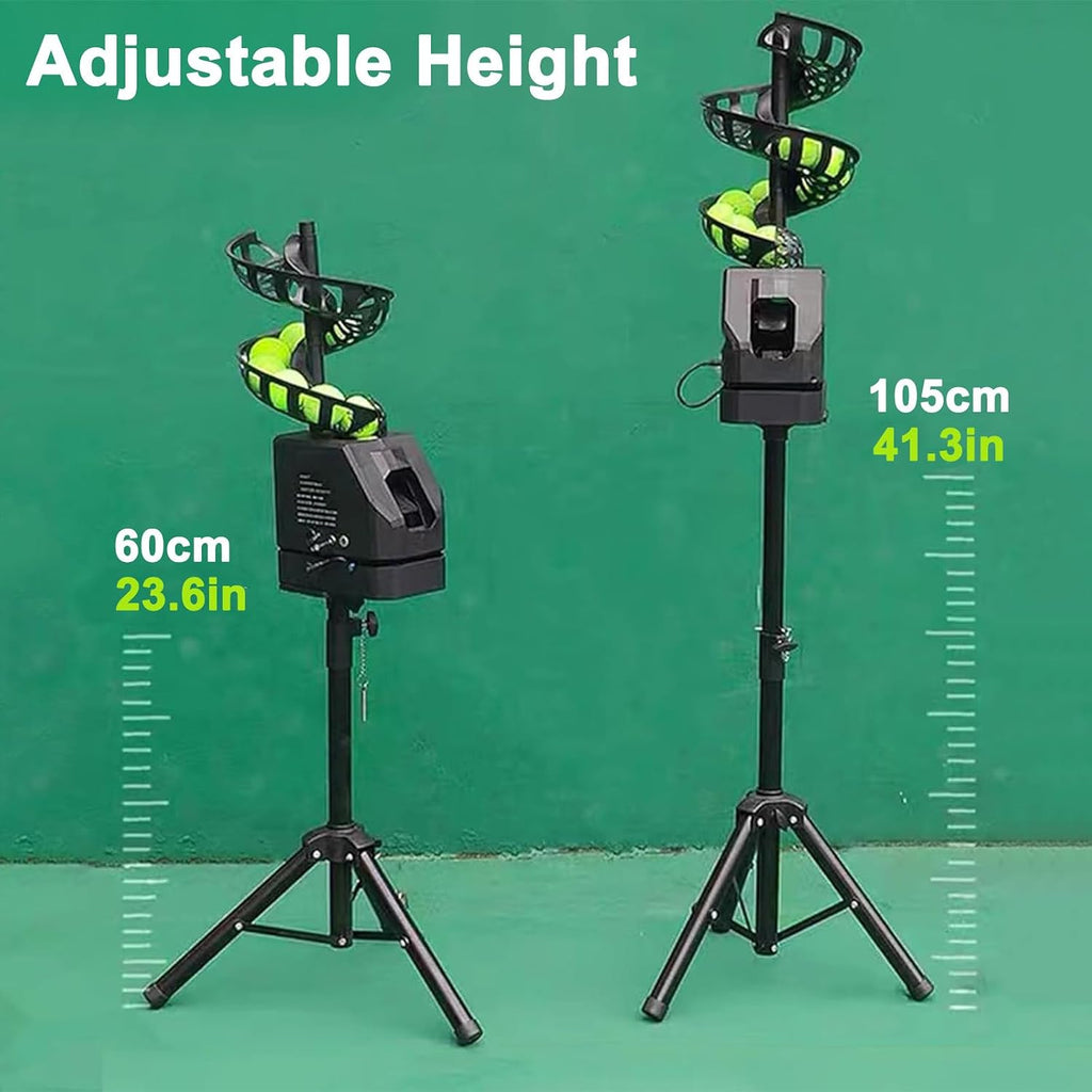 Tennis Pitching Machine, Automatic Tennis Ball Launcher/Thrower, Adjustable Height & Angle, Tennis Training Equipment for Beginners