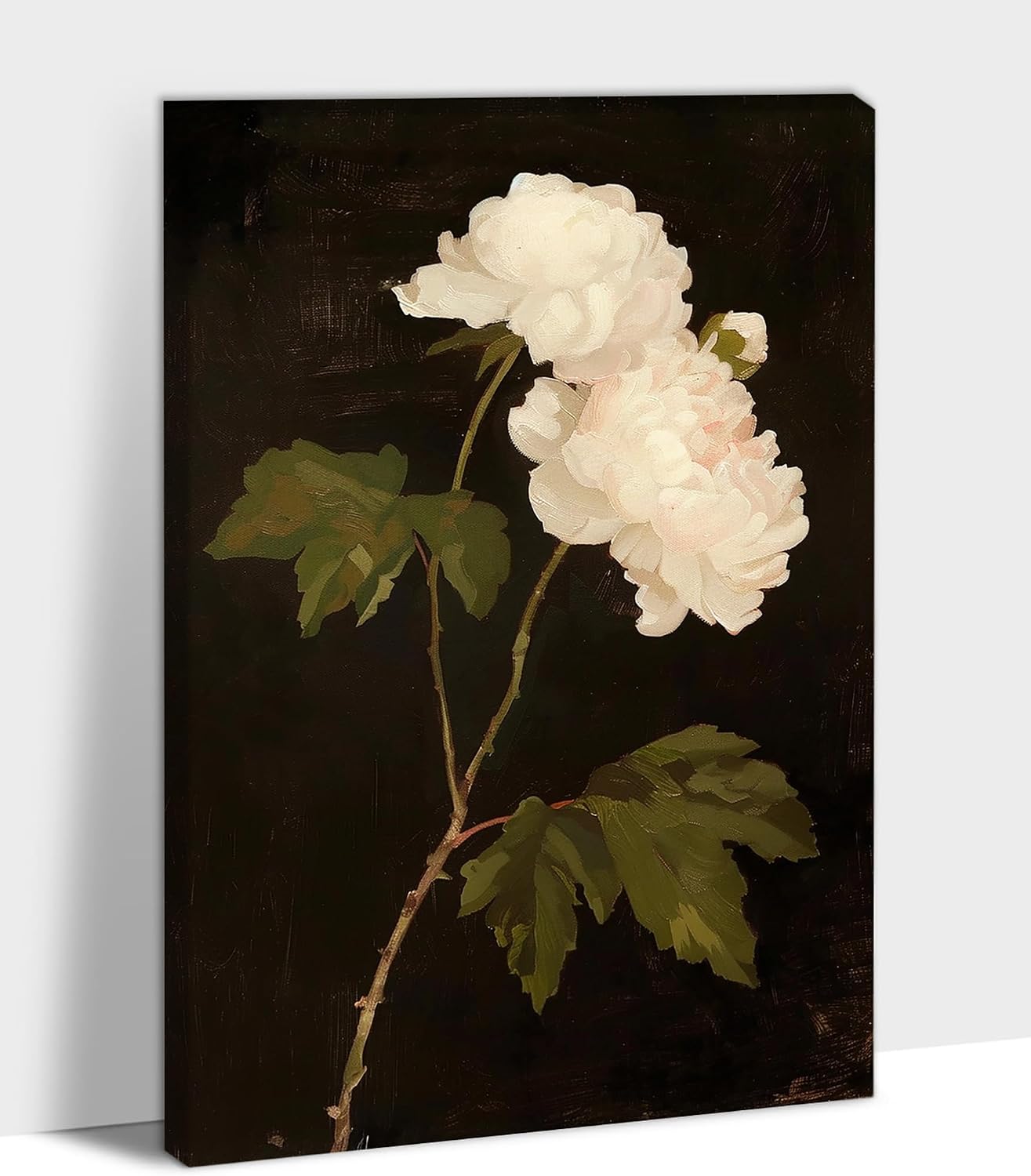 French Country Decor Wall Art, French Botanical Art Prints, Magnolia Floral Flower Wall Poster, Black and White Floral Flower Picture, Vintage Boho Style Wall Art for Living Room Office 32x48 Inch